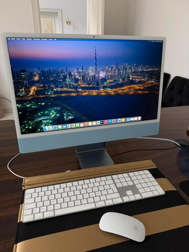 iMac 24” M1 (2021) – 16GB/256GB – Met extra toetsenbord, Computers en Software, Apple Desktops, Zo goed als nieuw, iMac, SSD, Ophalen
