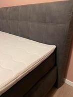 Boxspring kleur:antraciet.1m40 breed met paneel 1m50, 2mlang, Huis en Inrichting, Ophalen, Zo goed als nieuw