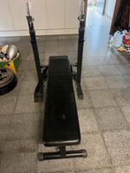 stevige zwarte fitnessbank met verstelbaar halterrek, Sport en Fitness, Fitnessmaterialen, Ophalen, Gebruikt, Fitnessbank