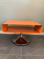 Kare Design vintage oranje stalen bijzettafel draaibaar., Huis en Inrichting, Tafels | Bijzettafels, Ophalen, Gebruikt