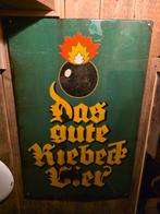 Emaille reclamebord Das Gute Riebeck Bier,afm 90 x 60 cm, Ophalen, Gebruikt