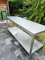 Rvs tafel met onderplaat, Zakelijke goederen, Horeca | Keukenapparatuur, Ophalen, Gebruikt, Inox Meubilair