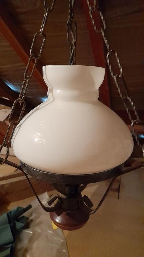 Lampe suspendue en verre dépoli, Antiek en Kunst, Antiek | Verlichting, Ophalen