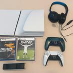 PS5 SLIM DISQUE + 2 MANETTES + 2 JEUX PS5+ CASQUE + CHARGEUR, Ophalen, Zo goed als nieuw