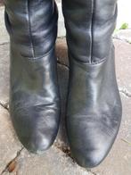 Zwarte lederen laarzen met vintage look maat 37, ANDERE, Gedragen, Hoge laarzen, Zwart