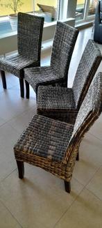 8 rotanstoelen, Huis en Inrichting, Stoelen, Ophalen, Gebruikt, Bruin, Riet of Rotan
