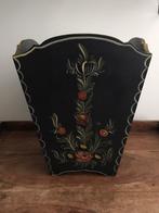 Mooie beschilderde houten bak bloempot 26,5x26,5x33 cm, Antiek en Kunst, Curiosa en Brocante, Ophalen of Verzenden