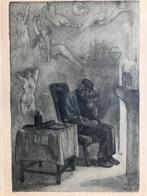 gravure Félicien Rops (1833-1898) Souvenir d’Antan, Antiquités & Art, Art | Eaux-fortes & Gravures, Enlèvement ou Envoi