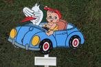 Geboorteborden o.a blauwe auto met baby en ooievaar., Kinderen en Baby's, Kraamcadeaus en Geboorteborden, Ophalen, Nieuw, Geboortebord