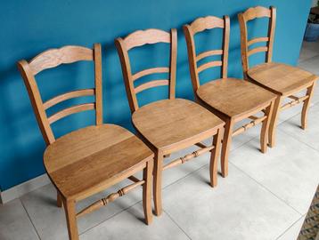 4 chaises en chêne massif à retraiter-Robustes et confort beschikbaar voor biedingen