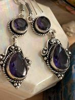 Oorbellen met amethist van 925 zilver, Verzenden, Zo goed als nieuw, Zilver, Zilver