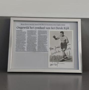 Max Schmeling- gesigneerde fotokaart beschikbaar voor biedingen
