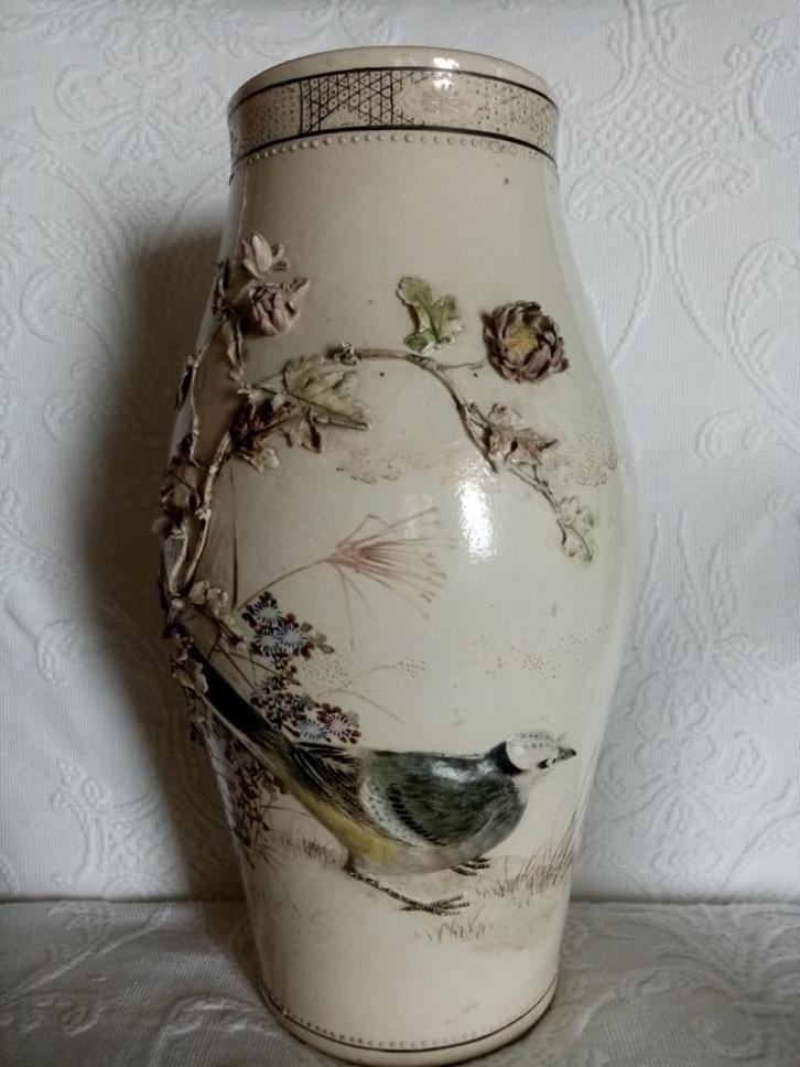 Japanse keramische vaas Makuzu Kozan 34,50cm/1880s, Antiek en Kunst, Antiek | Vazen, Ophalen