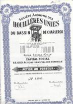 Houillères Unies du Bassin de Charleroi -1946, 1920 à 1950, Action, Enlèvement ou Envoi