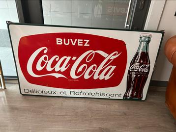 Coca cola plaque émaillée 1951, Enlèvement, Utilisé, Panneau publicitaire
