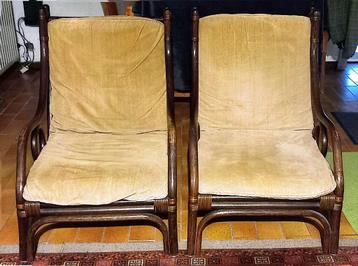Ensemble chaise/salon (3 places  1  1), Rotin, Banque, Enlèvement, Utilisé