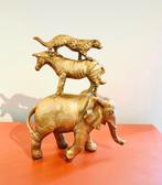 Prachtig gouden beeldje van jungledieren., Ophalen of Verzenden, Zo goed als nieuw