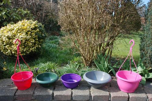 Set schalen, kleurrijke plantenbakken! Zeer goede conditie!, Tuin en Terras, Bloembakken en Plantenbakken, Zo goed als nieuw, Kunststof