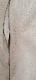 Witte lederen 1- en 2-zit, Huis en Inrichting, Ophalen, Gebruikt, Leer