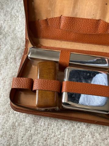 Heren toiletzak uit de jaren 50, leder, 25,5x13,5 cm, Ophalen of Verzenden, Heer