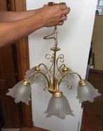 Lustre 5 branches, Zo goed als nieuw, Ancien, Glas