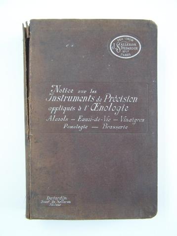 instruments de précision appliqués à l'oenologie 1905 beschikbaar voor biedingen
