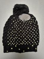 Nieuwe zwarte hoed met pompon en strass-steentjes, Sans marque, Ophalen of Verzenden, Nieuw, Muts