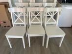 6 stuk IKEA Ingolf stoelen, Huis en Inrichting, Stoelen, Ophalen, Gebruikt, Wit, IKEA INGOLF