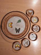 Prachtige vintage set in bamboo plateau en onderzetters, Ophalen of Verzenden, Gebruikt, Rond, Overige materialen