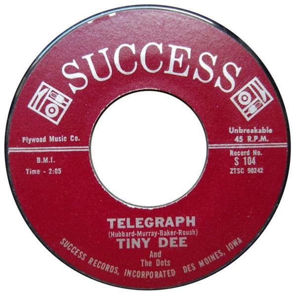 Tiny Dee And The Dots ‎– Telegraph - Popcorn '7, Cd's en Dvd's, Vinyl Singles, Zo goed als nieuw, Single, R&B en Soul, 7 inch