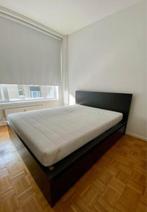 Malm bed (160x200), incl. 2 opberglades, lattenbodem, matras, 160 cm, Gebruikt, Hout, Zwart