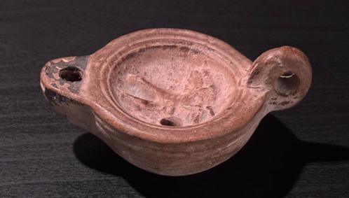 Oude Romeinse terracotta olielamp, Antiek en Kunst, Antiek | Keramiek en Aardewerk, Ophalen of Verzenden