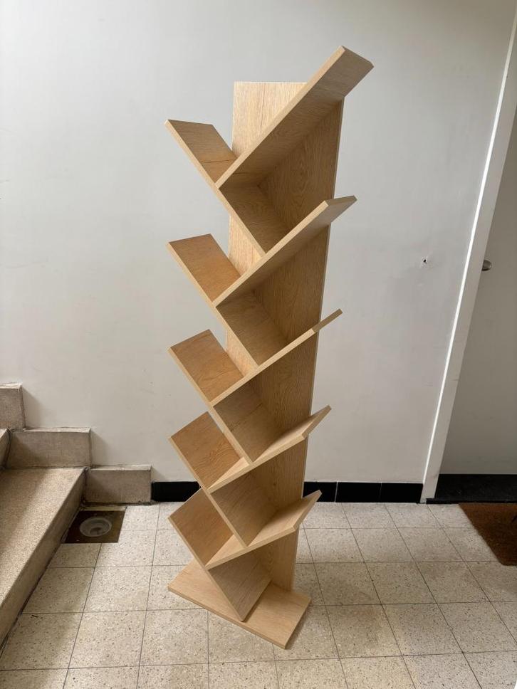 Rebecca Mobili Rek boekenkast 10 planken MDF bruin Scandinav, Huis en Inrichting, Kasten | Boekenkasten, Zo goed als nieuw, Minder dan 50 cm