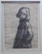 DRIES VAN DEN BROECK / MEISJESPORTRET / ETS / 60x46cm KADER, Antiek en Kunst, Ophalen of Verzenden