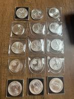 Lot silver coins 15 st 1oz 9999, Ophalen, Zilver