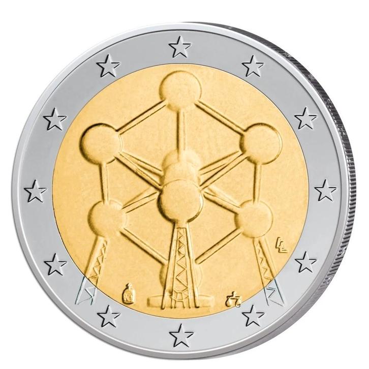 2€ munt met atomium, Postzegels en Munten, Munten | België, Losse munt, Overig, Ophalen of Verzenden