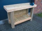 Massieve houten werkbank met bankschroef, Doe-het-zelf en Bouw, Werkbanken, Ophalen, Bankschroef