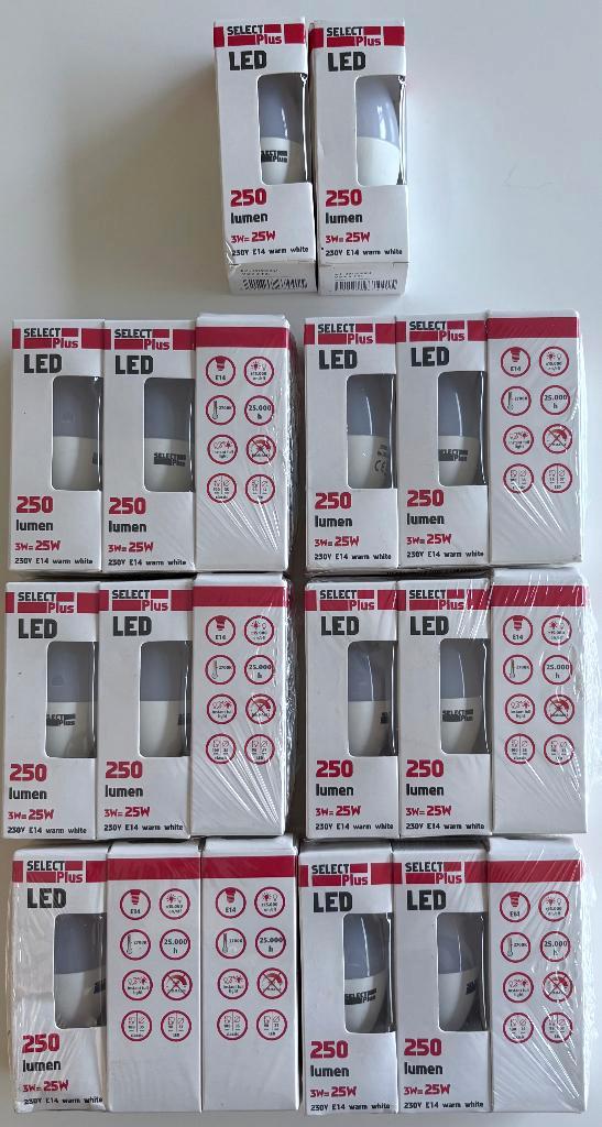 20 x Select Plus ledlamp kaars E14 3W, Huis en Inrichting, Lampen | Losse lampen, Nieuw, Led-lamp, Minder dan 30 watt, E14 (klein)