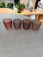4 theelichtjes met verschillende kleur en motieven., Enlèvement ou Envoi, Autres couleurs, Autres matériaux, Neuf