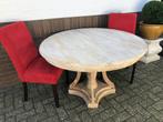 NIEUWE Ronde massieve EETTAFEL TAFEL 122 cm OLD LOOK flamant, Enlèvement ou Envoi, Neuf