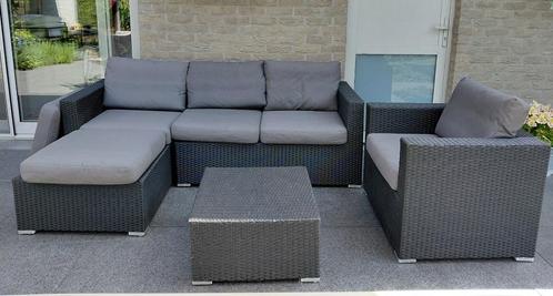 lounge, Tuin en Terras, Tuinsets en Loungesets, Gebruikt, Loungeset, Wicker, 6 zitplaatsen, Bank, Bijzettafel, Ophalen