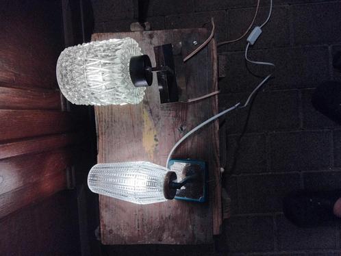 2 metalen vintage wandlampen 50's, Huis en Inrichting, Lampen | Losse lampen, Gebruikt, Led-lamp, Overige fittingen, Ophalen of Verzenden