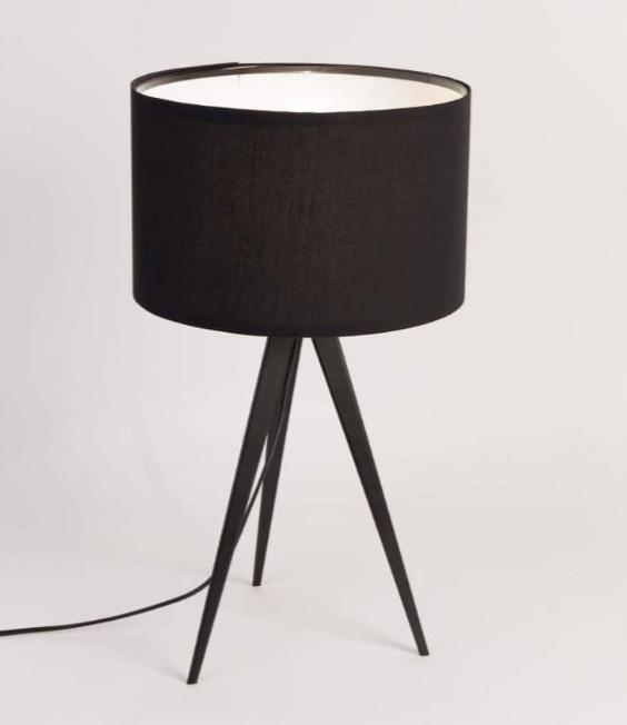 Lampe de table trépied Zuiver avec pieds en métal, noire, Maison & Meubles, Lampes | Lampes de table, Comme neuf, 50 à 75 cm, Métal