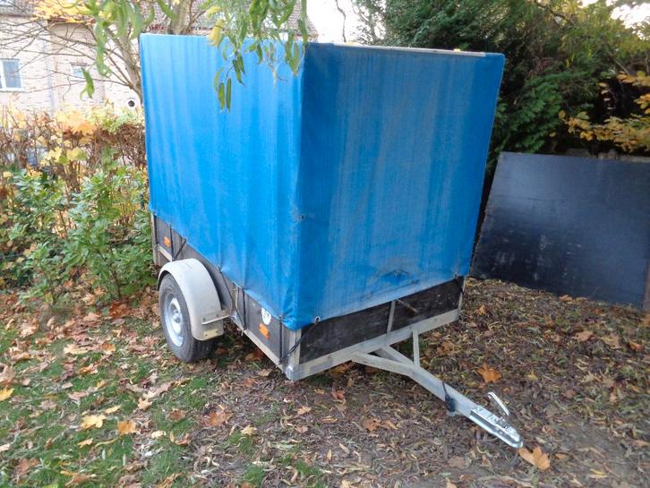 gegalvaniseerde enkelas  met huif L2m B1.3m H1.5m 750kg, Auto diversen, Aanhangers en Bagagewagens, Gebruikt, Ophalen