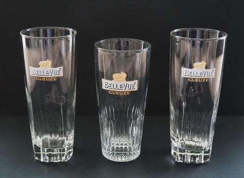 3 Bierglazen voor Geuze Belle-Vue, Huis en Inrichting, Keuken | Servies, Zo goed als nieuw, Glas of Glazen, Glas, Ophalen of Verzenden