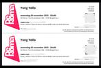 Yong Yello 2 tickets 5/11 in de Roma, Tickets en Kaartjes, Twee personen, November