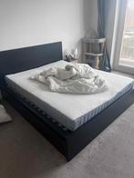 Malm tweepersoonsbed 160x200, Huis en Inrichting, Ophalen, Zwart, 200 cm, 160 cm