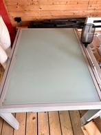 Uitschuifbare tafel tot 240 cm met glazuur glas, Utilisé, Enlèvement ou Envoi