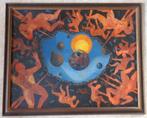 AUBIN PASQUE / VOGYAGE COSMIQUE / OLIEVERF PANEEL 103x128cm, Antiek en Kunst, Kunst | Schilderijen | Modern, Ophalen