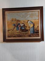 Borduurwerk in mooie kader van een schilderij van J F Millet, Antiek en Kunst, Kunst | Schilderijen | Klassiek, Ophalen